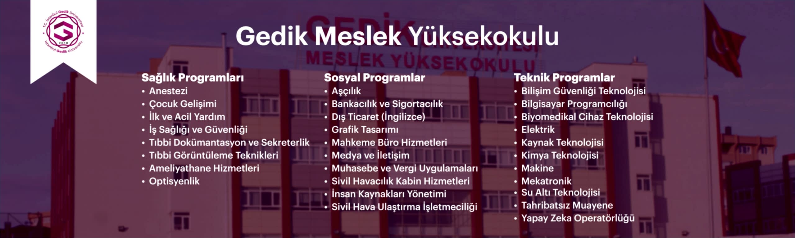 Gedik Meslek Yüksekokulu Bannerı